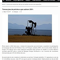 Transaces de petrleo e gs subiram 200%